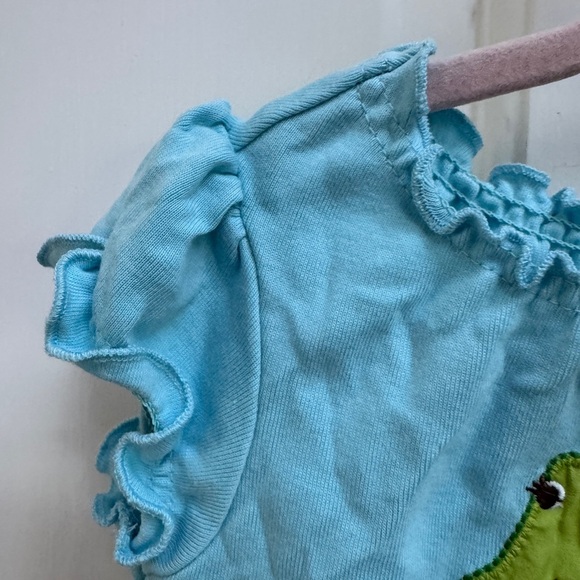 NWOT Gymboree 12-18M Blue & Green Alligator Hide & Seek Short Sleeve Blouse Top - Picture 3 of 5